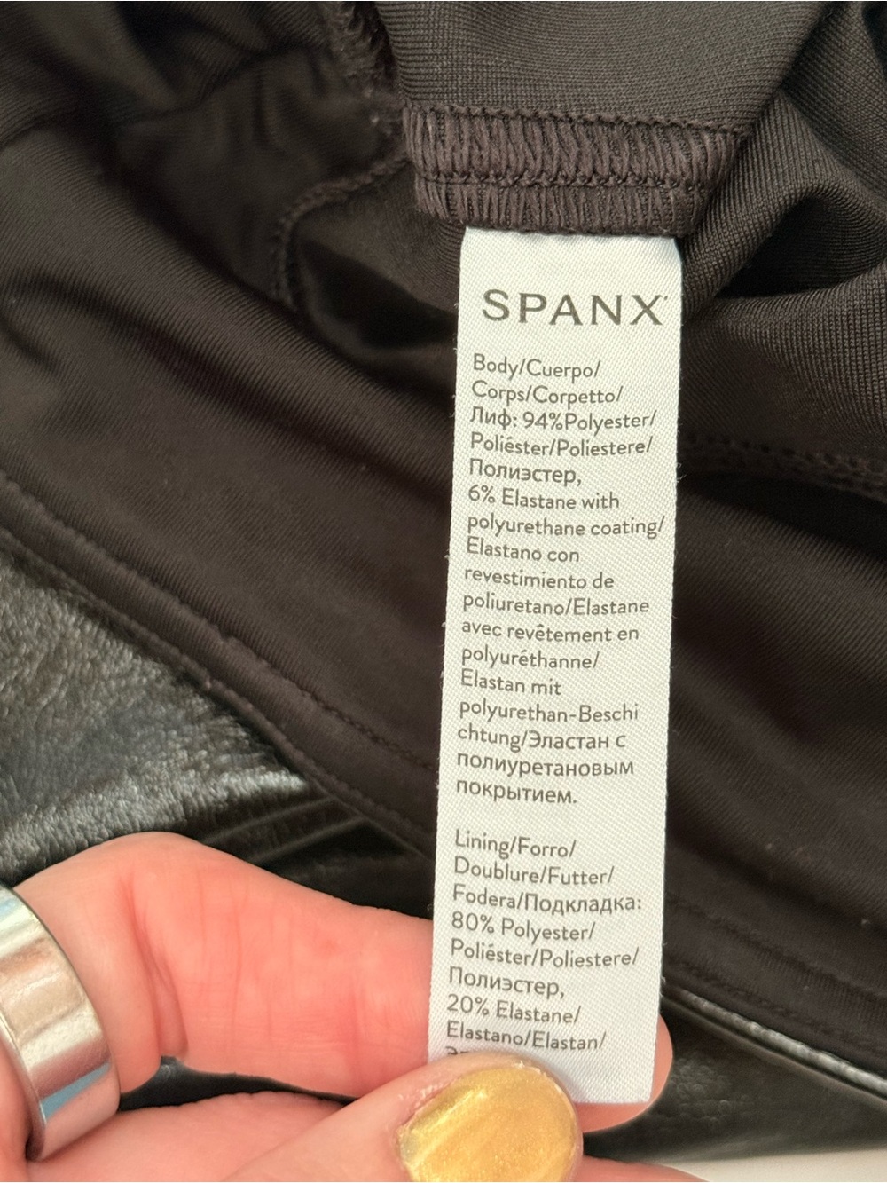 SPANX Faux Leather High-Rise Leggings – Black – Size Medium - Picture 8 of 9